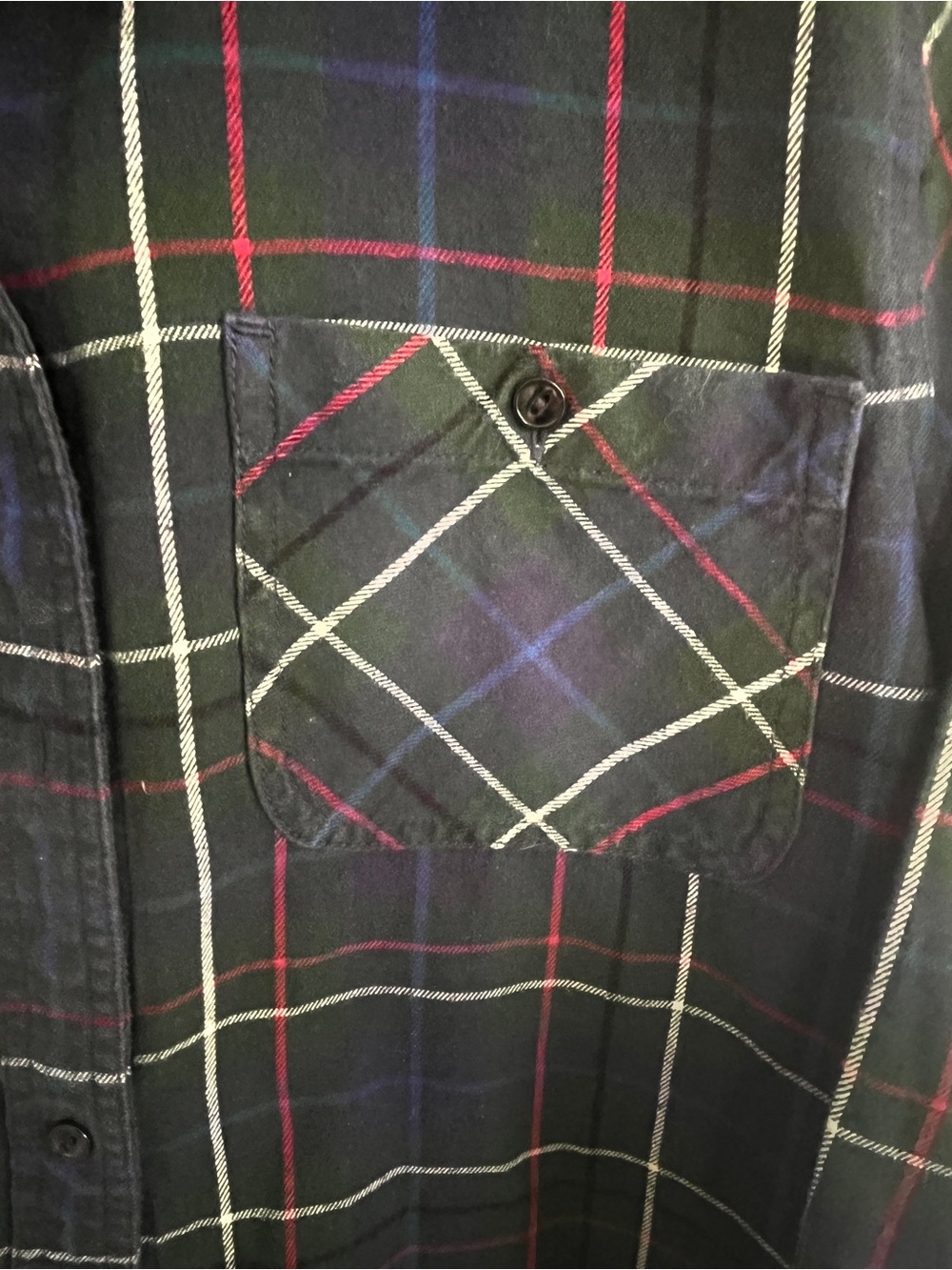 Madewell Plaid Flannel Shirt Blue Green Red Long Sleeve Button Up Womens M - Picture 3 of 6